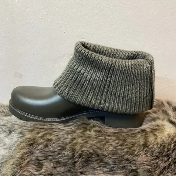 MIA Rain Boot Versatile Knit Accent Cuff grey/Olive Waterproof Lower-38-#0031 - Picture 8 of 14